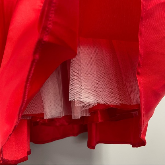 GLS Apparel Elizabeth A-Line Short Dress NWT Jewel Neck Sleeveless Satin Red XL - Picture 14 of 16